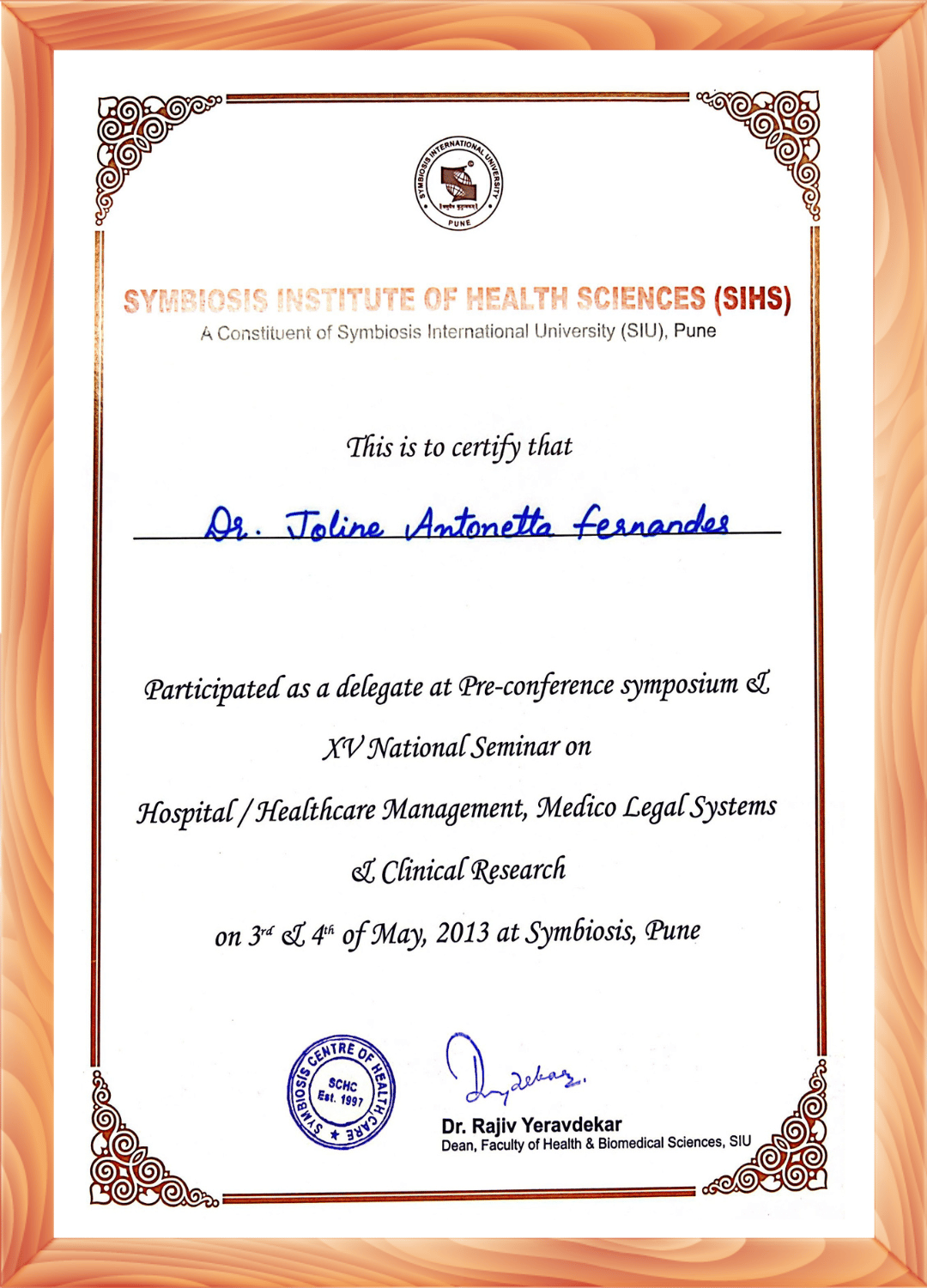 Certificate of Hospital / Healthcare Management, Medico Legal Systems & Clinical Research