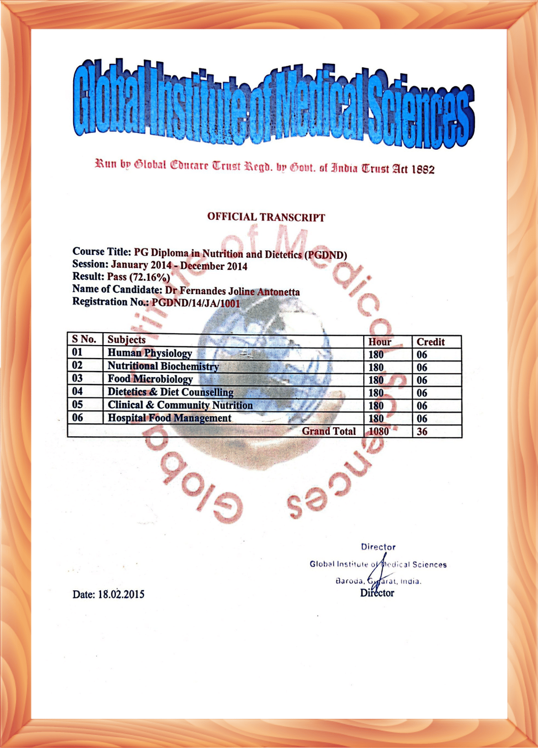 Certificate on Diploma in Nutrition and Dietetics